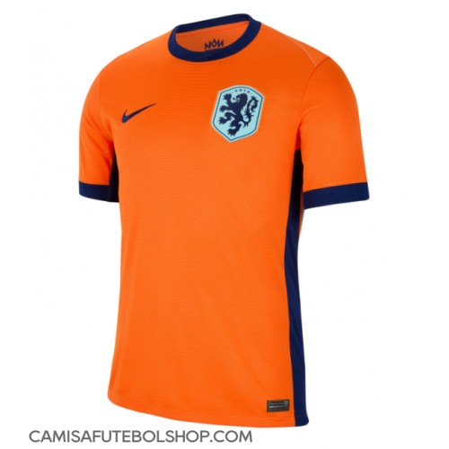 Camisa de time de futebol Holanda Replicas 1º Equipamento Europeu 2024 Manga Curta